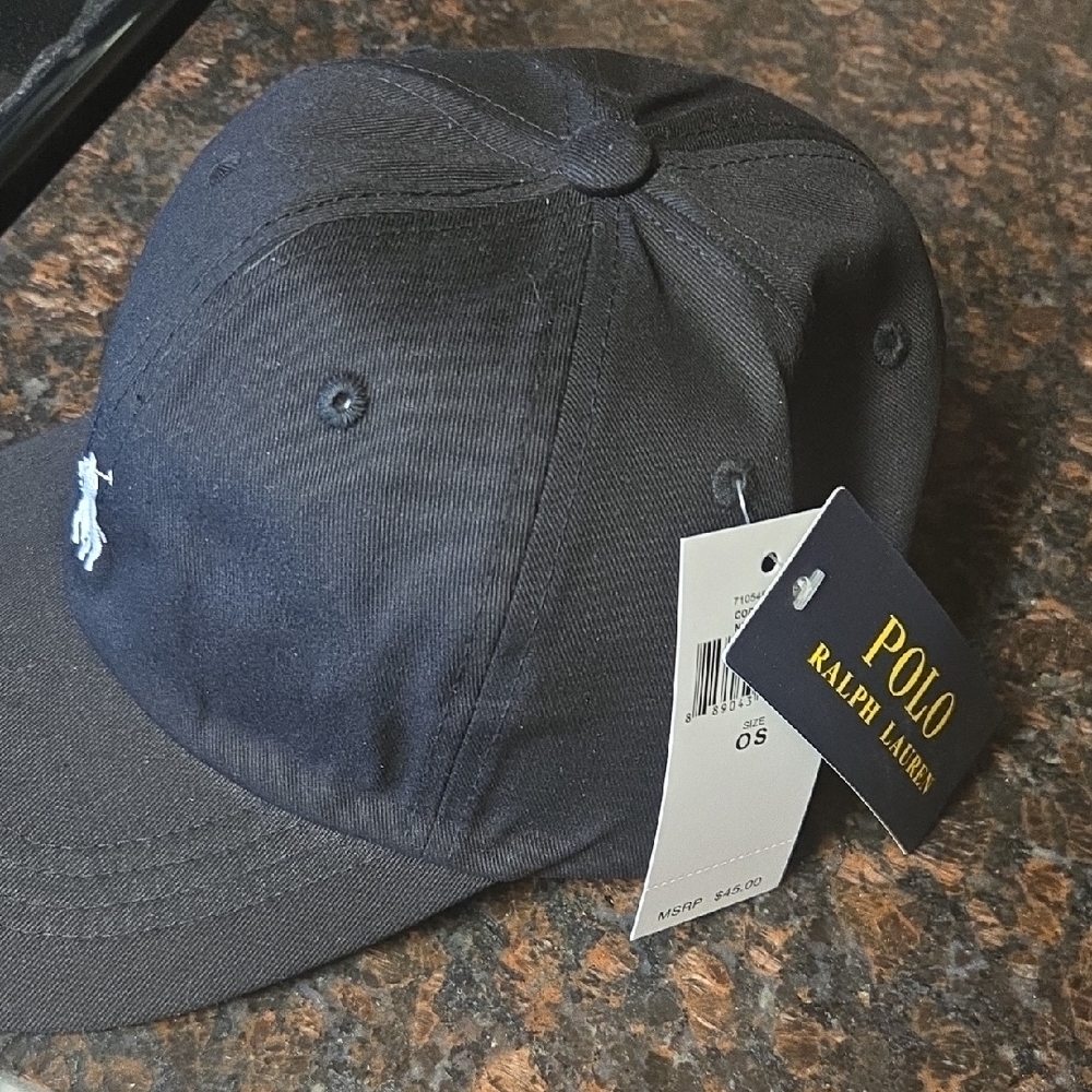 Ralph Lauren Black Sport Polo Hat with White Embroidery - Picture 4 of 7